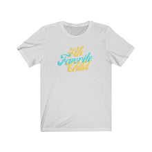 Load image into Gallery viewer, ash Tee shirt with Blue and yellow wording: 4th favorite child
