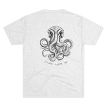 Load image into Gallery viewer, Heather White Tee Shirt with a Kraken wording: Kraken myself up
