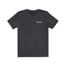 Load image into Gallery viewer, Heather Grey Front of Tee shirt with white DillieDally Logo over left chest
