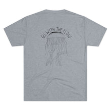 Load image into Gallery viewer, Grey  Tee Shirt with Jelly Fish with wording: Go with the Flow
