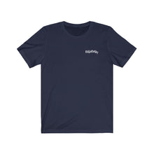 Load image into Gallery viewer, Navy Front of Tee shirt with white DillieDally Logo over left chest
