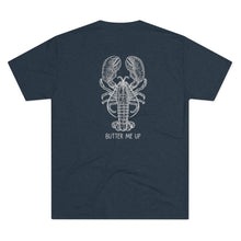 Load image into Gallery viewer, Navy  Tee Shirt with Lobster and wording Butter Me UP
