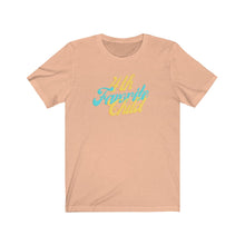 Load image into Gallery viewer, peach Tee shirt with Blue and yellow wording: 4th favorite child
