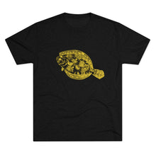 Load image into Gallery viewer, Black T Shirt with yellow Flounder
