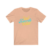 Load image into Gallery viewer, Peach Tee shirt with Blue and yellow wording: 2nd favorite child
