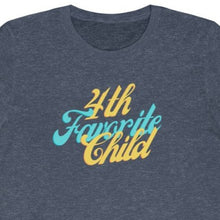 Load image into Gallery viewer, Navy  Tee shirt with Blue and yellow wording: 4th favorite child
