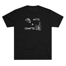 Load image into Gallery viewer, Black Tee Shirt with Picture of taco and beer with white wording Arts &amp; Crafts
