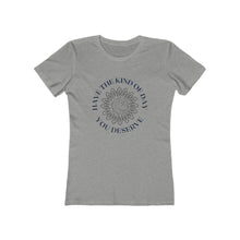 Load image into Gallery viewer, Heather Grey Tee Shirt with Blue Flower and Blue Wording: Have the kind of day you deserve
