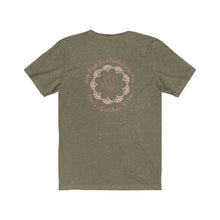 Load image into Gallery viewer, Heather Olive Back of Tee Shirt with Pink Embellishments, fist and wording: Some People Need Punched in the face, There&#39;s a good chance it&#39;s you
