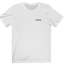 Load image into Gallery viewer, Heather grey/white T shirt with DillieDally Logo on left chest
