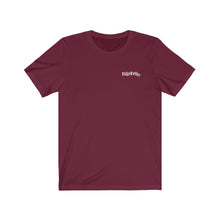 Load image into Gallery viewer, Maroon Front of Tee shirt with white DillieDally Logo over left chest
