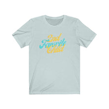 Load image into Gallery viewer, Light Blue Tee shirt with Blue and yellow wording: 2nd favorite child
