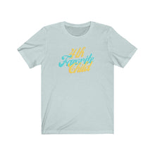 Load image into Gallery viewer, light blue Tee shirt with Blue and yellow wording: 4th favorite child
