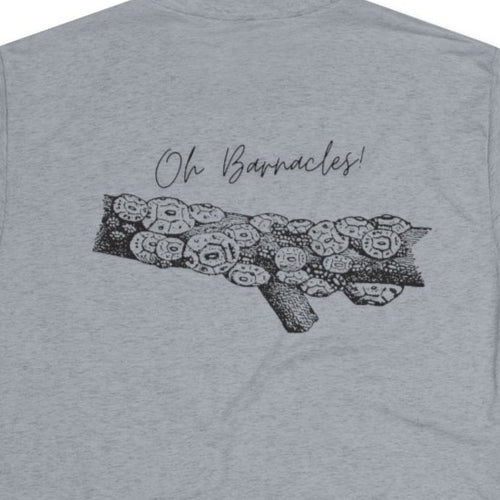 Light Grey Tee Shirt with Barnacles and wording: Oh Barnacles!