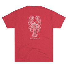 Load image into Gallery viewer, Red  Tee Shirt with Lobster and wording Butter Me UP
