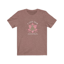 Load image into Gallery viewer, Heather Mauve Tee shirt with Pink Embellishments, a brown sloth, white DillieDally logo and white wording: I look calm but in my mind I&#39;ve clawed your eyes out
